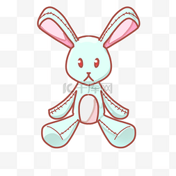 婴儿玩具用品图片_可爱的兔子玩偶插画