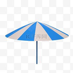 太阳伞c4d图片_蓝色纹理卡通雨伞