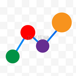 讲解图标图片_彩色上升曲线图表