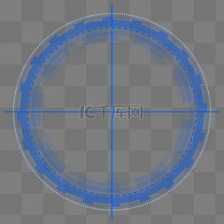 圆形框png图片_蓝色科技圆形透明边框