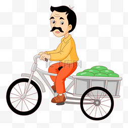 老人烧饭卡通图片_骑着三轮车的老爷爷卡通形象
