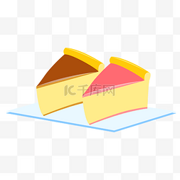 2.5D三角形蛋糕插画