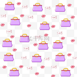 紫色时尚手提包底纹插画