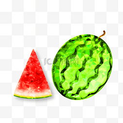 西瓜图片_西瓜夏季水果多边形