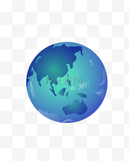 蓝色地球发光图片_矢量卡通紫色地球