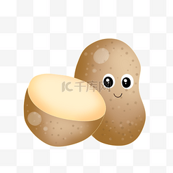 土豆蔬菜手绘插画