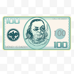外国百元钱币插画