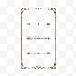褐色装饰图片_褐色矢量欧式风格边框元素