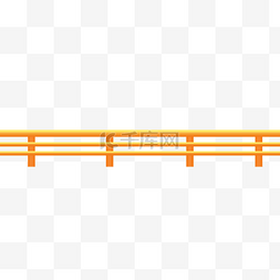 栏栅卡通图片_卡通手绘橙色栏栅边栏