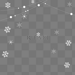 红绳子方框图片_白色圣诞雪花挂件元素