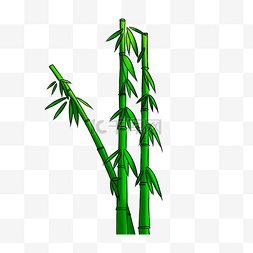 绿色水彩手绘图片_清明节手绘竹子素材