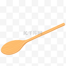木勺和木盘图片_免扣手绘卡通勺子木勺