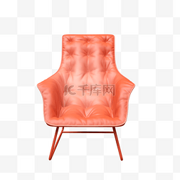 c4d家具素材图片_创意珊瑚色立体椅子