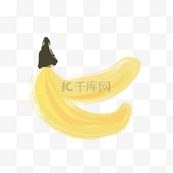 两只香蕉图片_手绘香蕉PNG素材