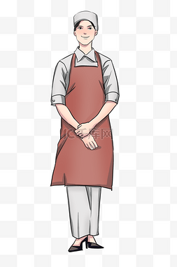 手绘餐饮厨师人物插画