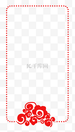 海报简约中国风图片_中式边框云团简约素材边框