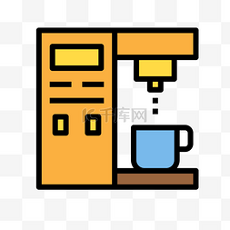 咖啡杯图标矢量图片_咖啡机卡通免扣素材
