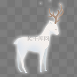 圣诞节白色的小鹿免抠图