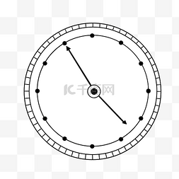 时针分针秒针拟人图片_钟表简约黑白免扣