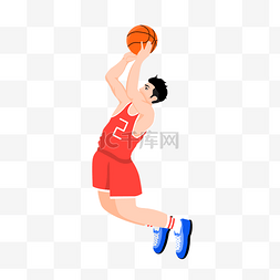 篮球火焰手图片_手绘卡通男孩打篮球