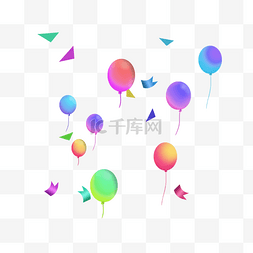 气球促销海报图片_漂浮素材彩色气球元素