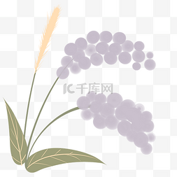紫色小朵花儿鹅黄色可爱