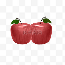 手绘红色苹果免扣图案