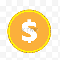金融创意插画图片_黄色圆弧金币元素