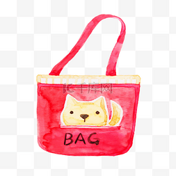 手绘包包可爱图片_卡通手绘粉色可爱购物袋