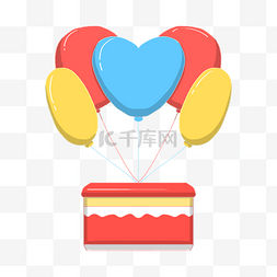 彩色的气球礼物插画