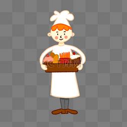 糕点师卡通图片_手绘矢量免抠卡通可爱美食餐饮厨