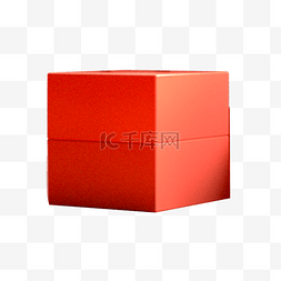 红色立体创意包装盒子元素
