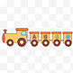 黄色的小火车手绘插画