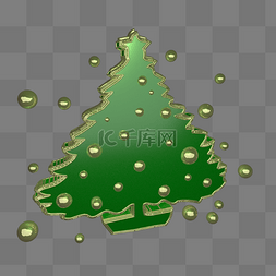 绿色C4D圣诞节装饰圣诞树