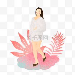 女生节女王节插画场景