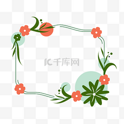 清新花朵绿色花卉边框
