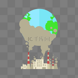 地球插图图片_净化空气减少污染插画