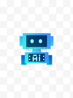 机器人蓝色图片_微立体蓝色渐变科技风人工智能图