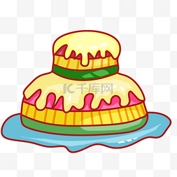 蛋糕图片_手绘两层蛋糕插画