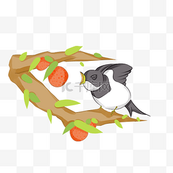 想吃食物的小燕子插画