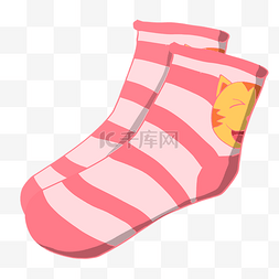 带补丁的袜子图片_粉色手绘风保暖袜子