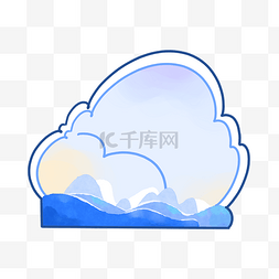 手绘海水风景边框