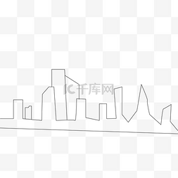 城市线绘素材图片_建筑房屋曲线图