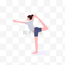 扁平插画健身图片_运动健身卡通瑜伽矢量图