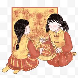 春节晚会小孩图片_女孩福果春节