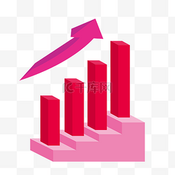 业绩增长图图片_红色数据指标