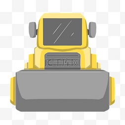 黄色工程机械插画