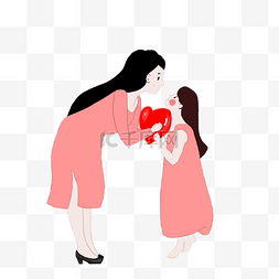 母亲节粉色海报图片_温馨粉色系母亲和孩子