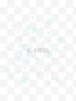 蓝色白雪图片_手绘雪花浅色白雪漂浮素材