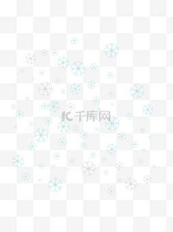 手绘雪花浅色白雪漂浮素材